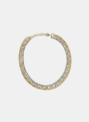 Collier étagé à deux tons