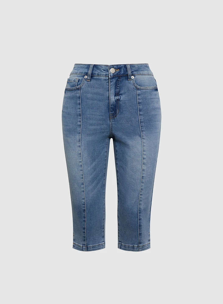 Denim Slim-Leg Capris