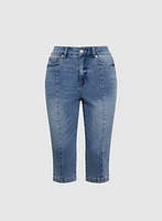 Denim Slim-Leg Capris