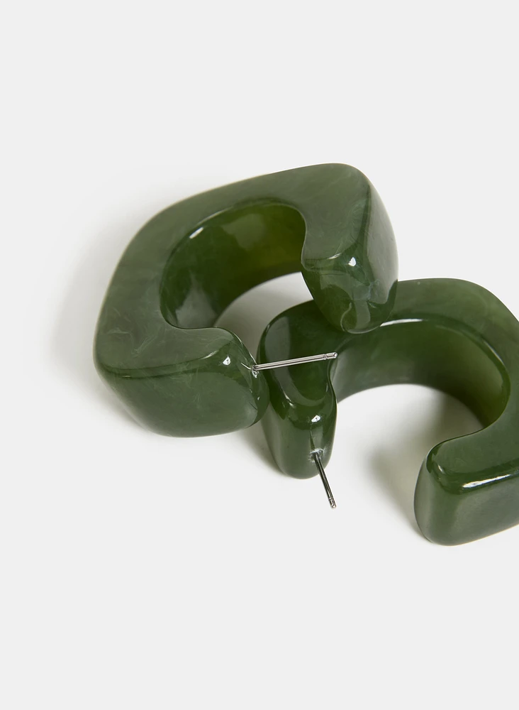 Marbled Hoop Earrings