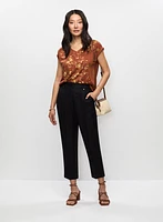 Linen-Blend Capri Pants