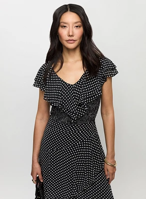 Blouse à pois et volants