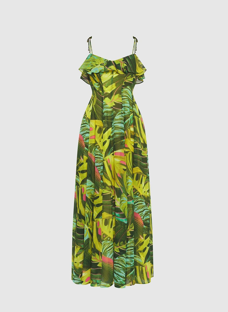 Tropical Chiffon Dress