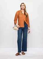 Blouse en lin à détails ajourés