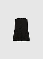 Blouse ras-du-cou sans manches à oeillets