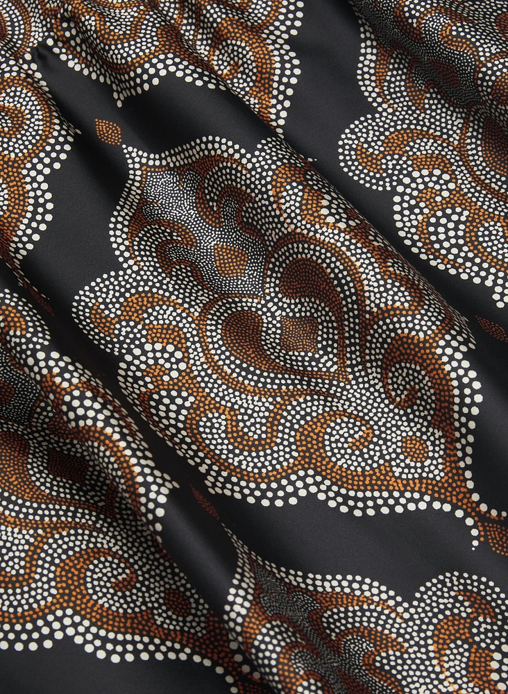 Baroque Print Satin Dress