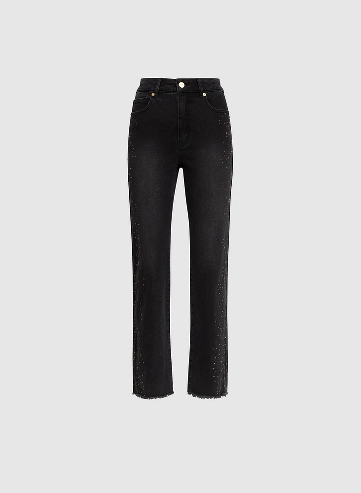 Embellished Straight Leg Jeans
