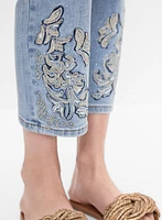 Embroidered Straight-Leg Jeans