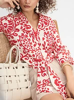Blouse à motifs en lin