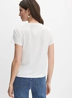 Cotton Crochet Applique T-Shirt