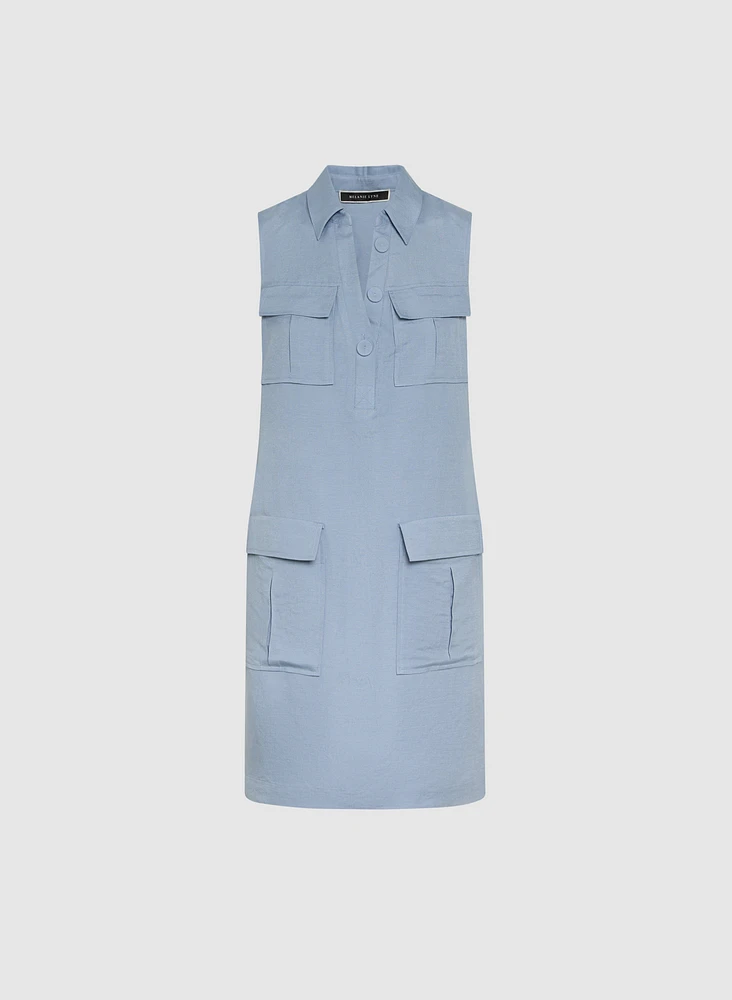 Linen Pocket Detail Dress
