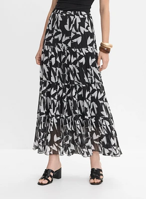 Jupe maxi à motif géométrique
