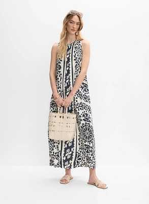 Robe maxi à motif géométrique