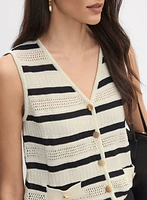 Striped Knit Vest