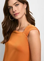 Pleated Cap Sleeve Top