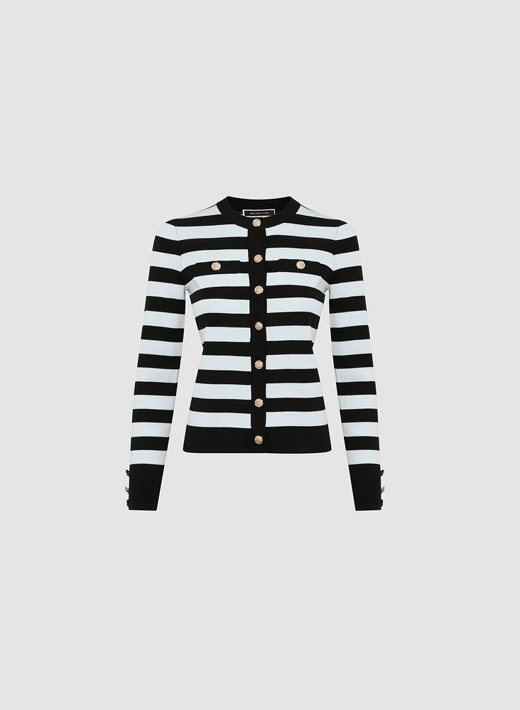Pull rayé boutonné