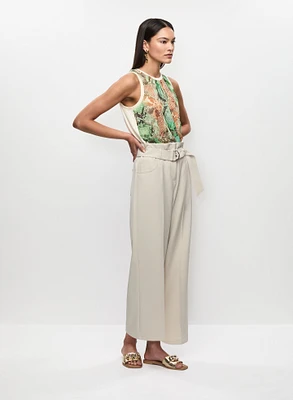 Haut à imprimé serpent et pantalon taille haute