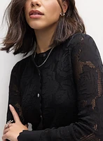 Open-Knit Rose Cardigan