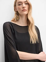 Asymmetric Chiffon Cape