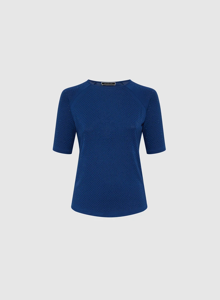 T-shirt à embellissements de pierres