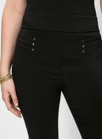 Pull-On Slit Hem Capris