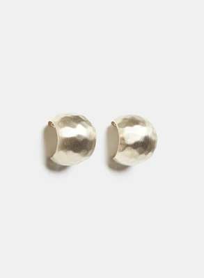 Hammered Sphere Hoop Earrings