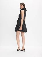 Belted Taffeta Dres