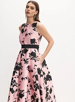 Robe de soirée florale à boucle au dos