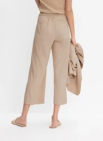 Pantalon gaucho large à taille élastique