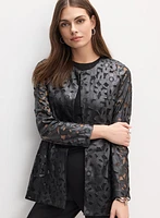 Veste florale en cuir végane