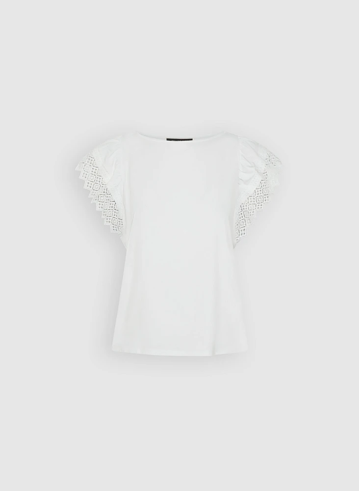 Crochet Flutter Sleeve Top