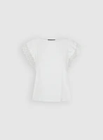 Crochet Flutter Sleeve Top