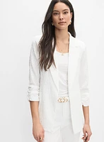 Joseph Ribkoff - Ruched Sleeve Blazer