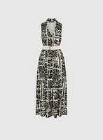 Robe maxi à motif floral géométrique