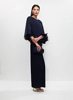 Long Dress With Chiffon Overlay
