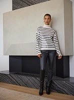 Coated Metallic Slim-Leg Jeans