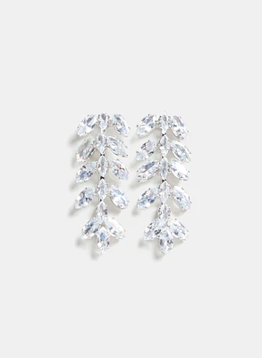 Linear Zirconia Drop Earrings