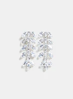 Linear Zirconia Drop Earrings