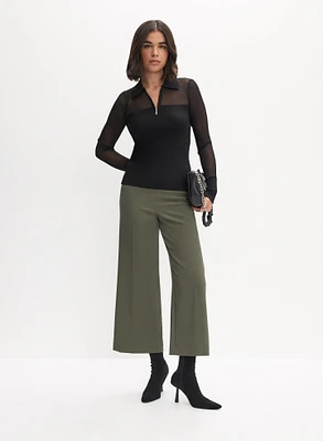 Pull de style polo et pantalon gaucho 
