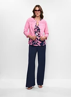Blouse florale à volants en lin