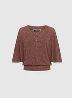 Animal Print Flare Sleeve Top