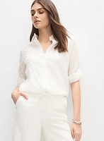 Tonal Gingham Print Blouse