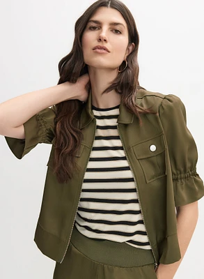 Veste à manches coude volants