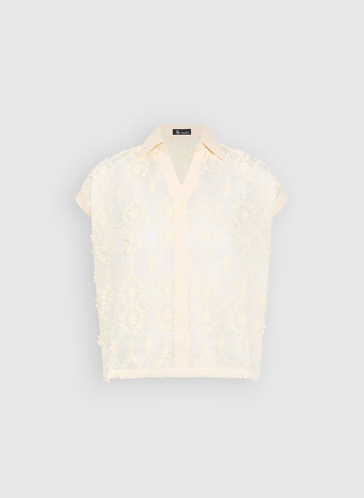 Lace Appliqué Blouse