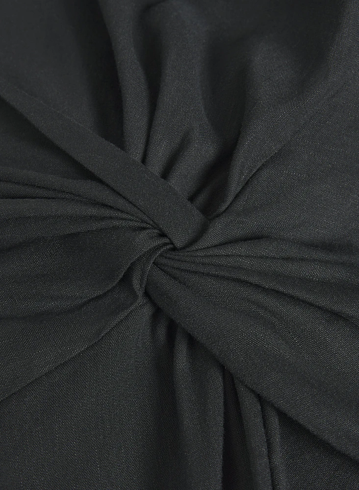 Robe ceinturée en mélange de lin