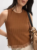 Fringe Hem Knit Tank Top