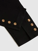 Buttoned Hem Capris