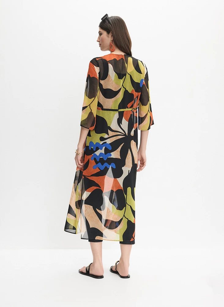 Haut maxi en chiffon imprimé