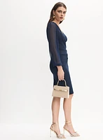 Robe plissée à manches bouffantes