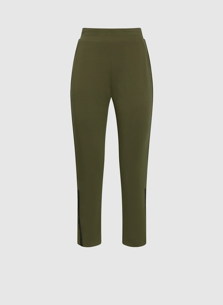 Pantalon à jambe étroite ourlet fendu